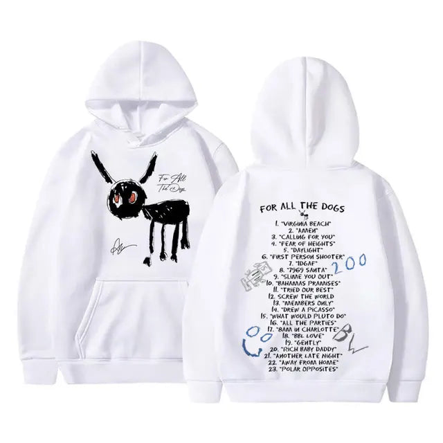 Buy white Pullover Hooded Streetwear