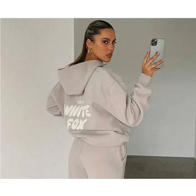 Buy light-grey White Fox Style Hoodies