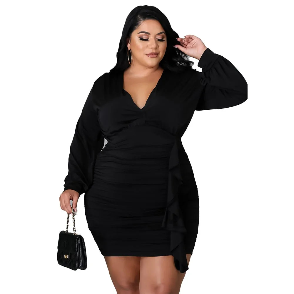 Women Autumn Plus Size Dresses - 0