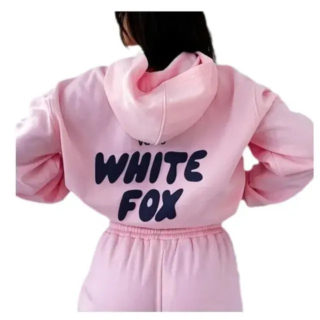 Buy pink White Fox Style Hoodies