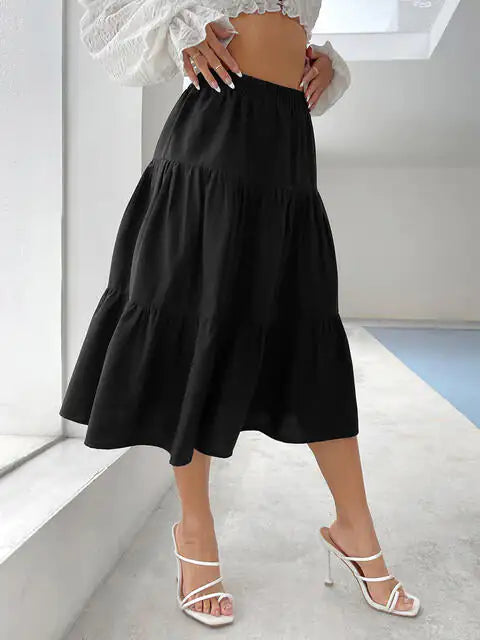 Olga Tiered Midi Skirt-