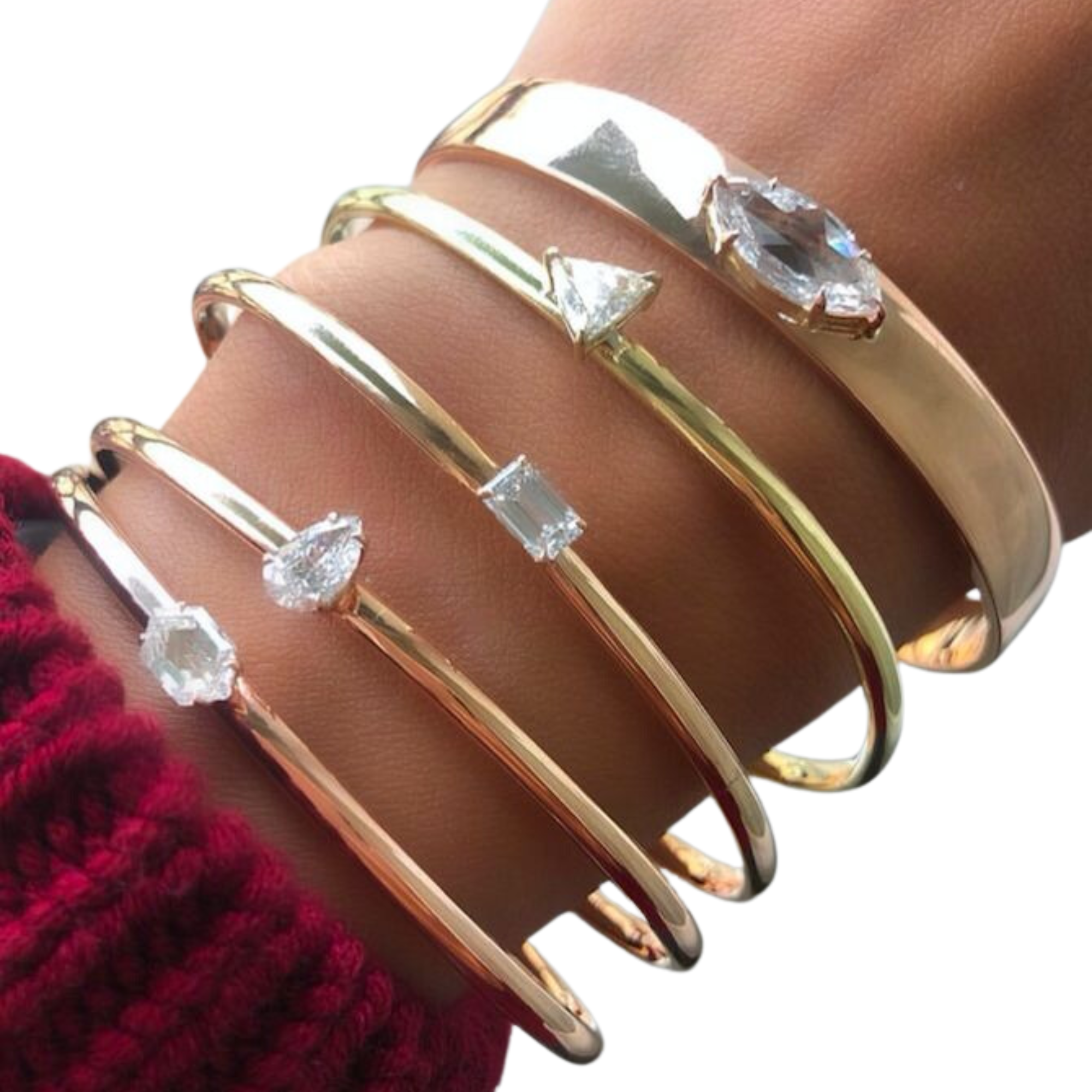 Ella Eclectic 5 in 1 Stackable Studded Bangle Bracelets