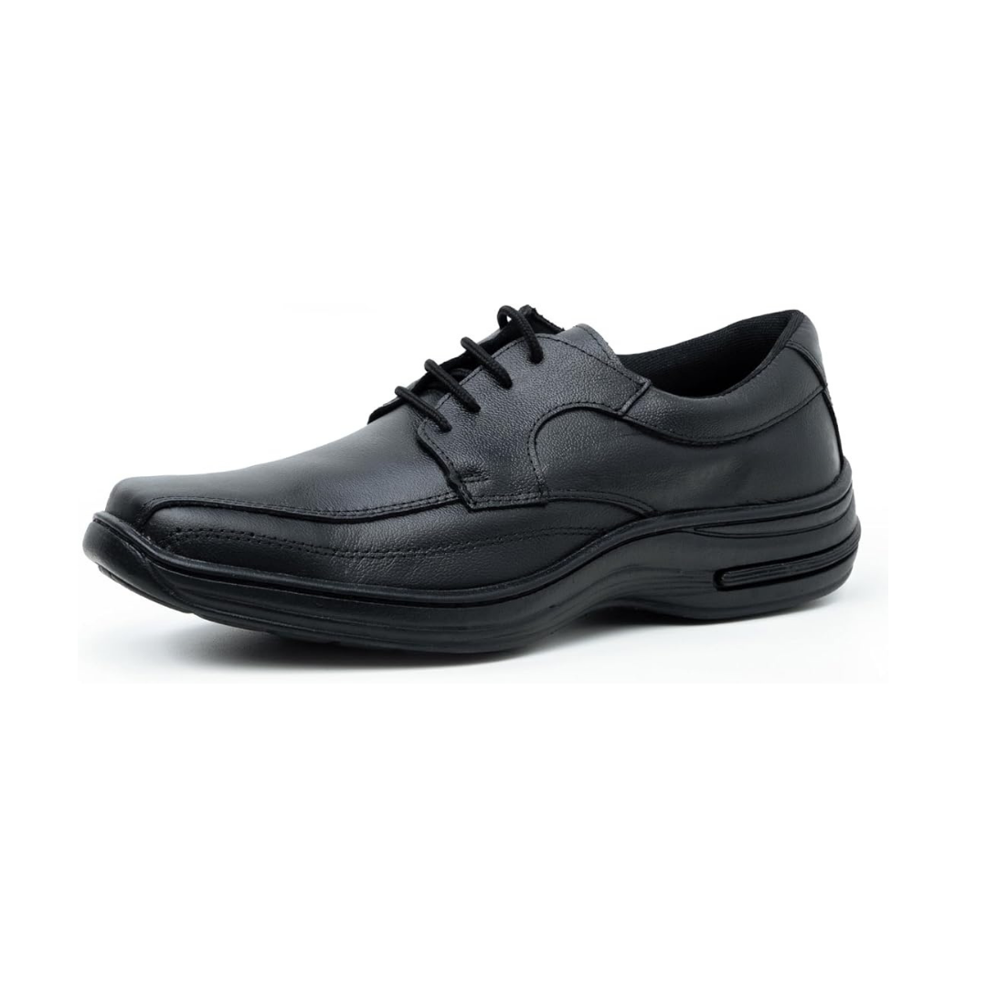 Sapato Masculino Preto com Cadarço e Sola Amortecida