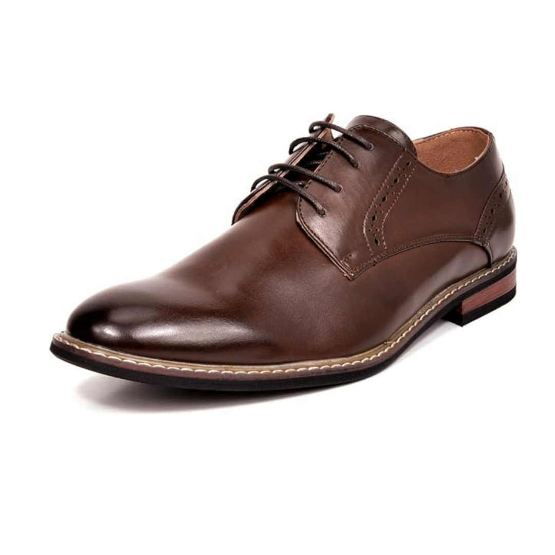 Sapato Masculino Brogue Marrom Couro com Cadarço