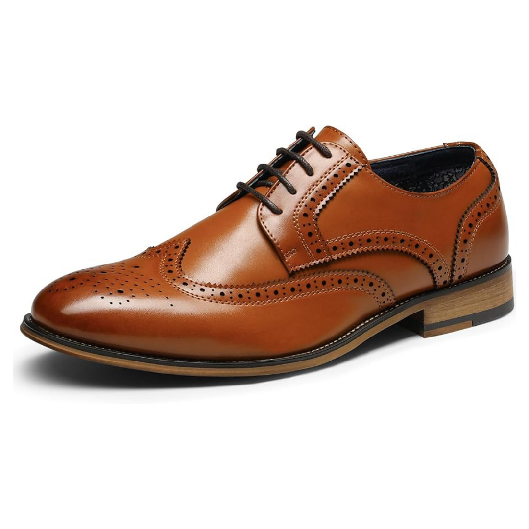 Sapato Social Masculino Oxford Brogue Marrom em Couro Legítimo
