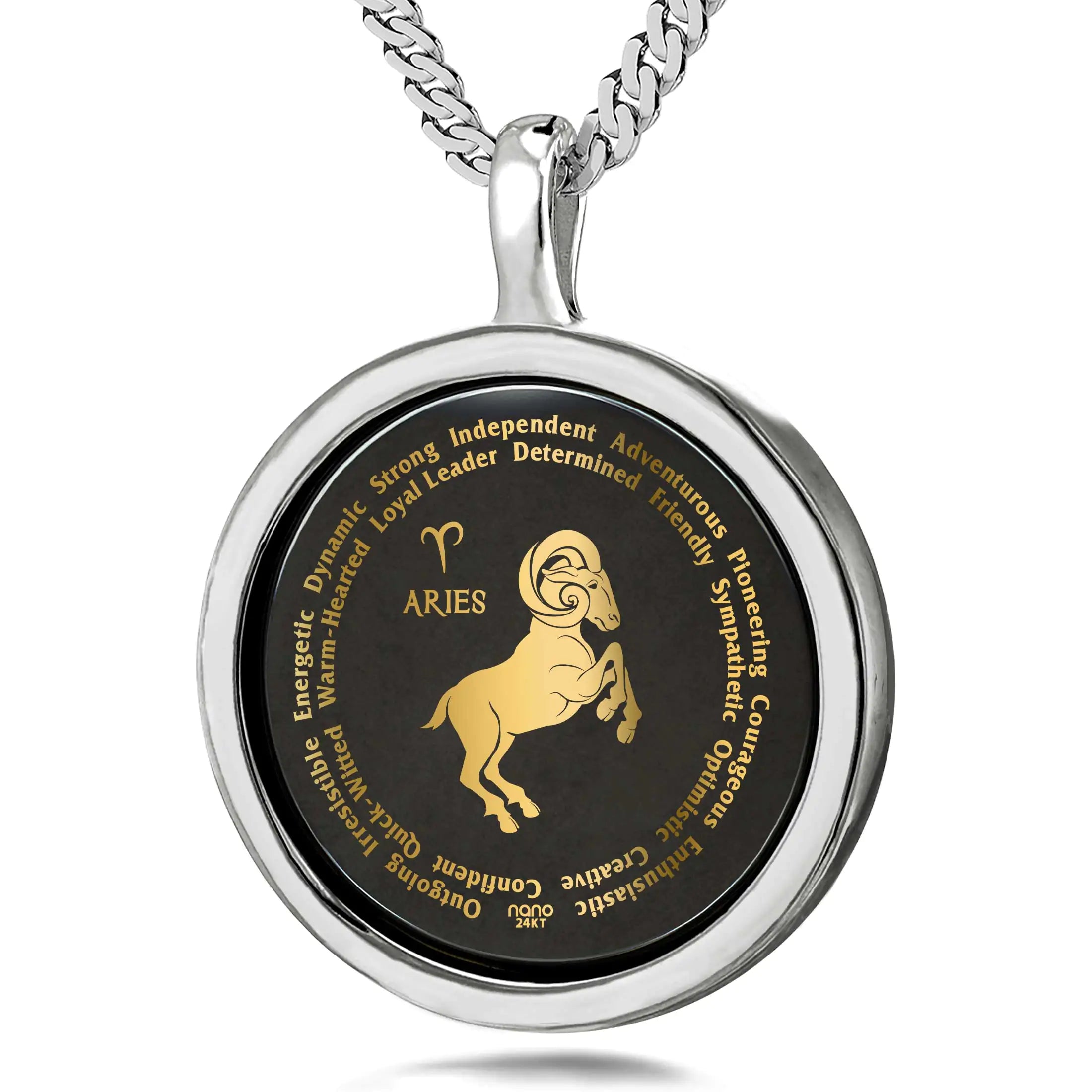 24k Gold Aries Zodiac Necklace for Lovers - 0