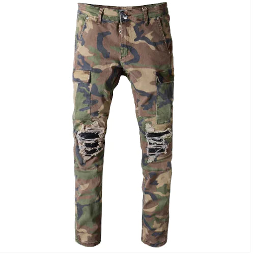 Buy camouflage Camouflage Ripped Jeans