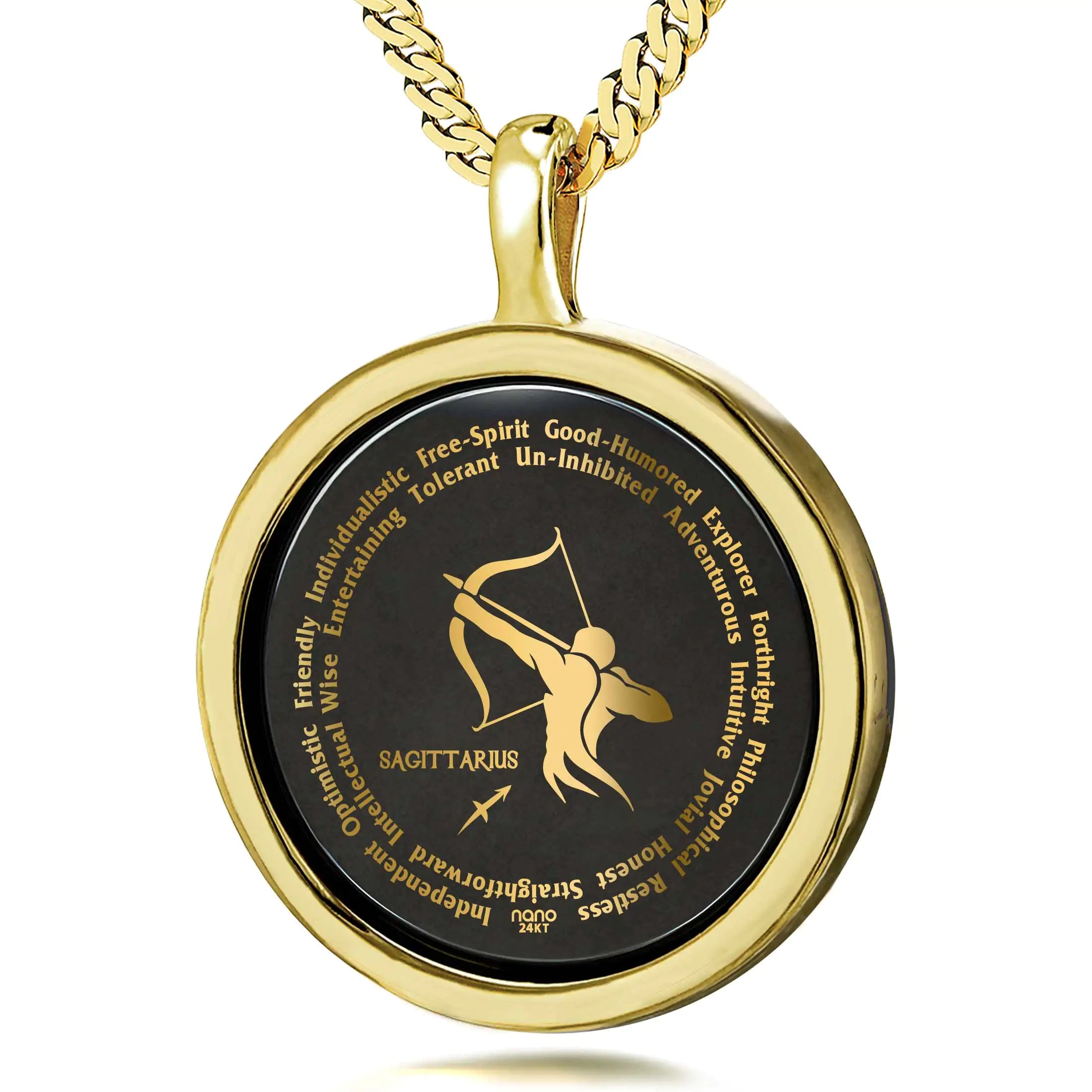 24k Gold Sagittarius Necklace for Zodiac Lovers