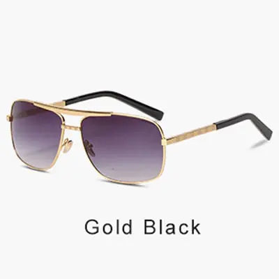 Buy gold-black Vintage Square Men Sunglasses