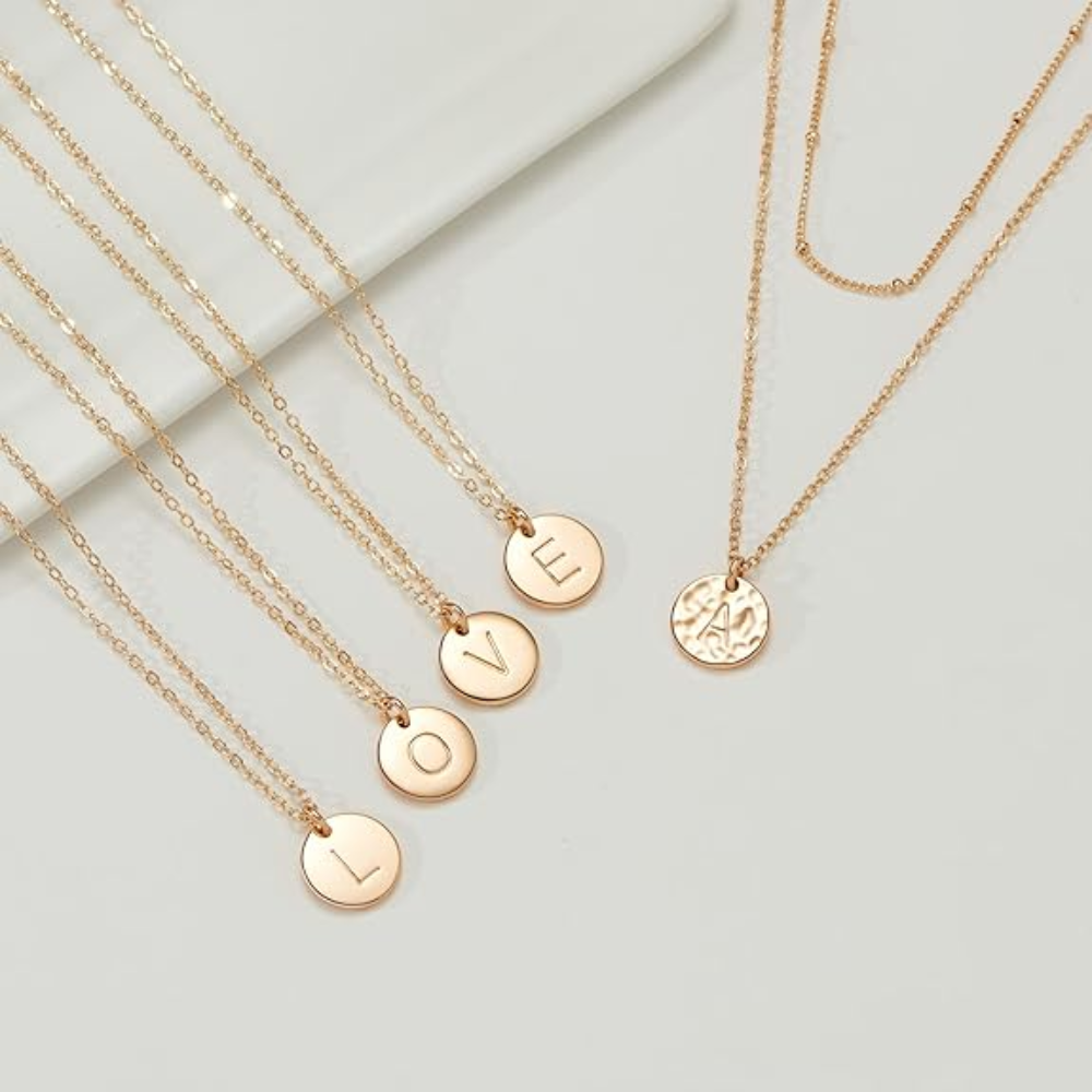 14K Gold Plated Layered Initial Necklace - 0