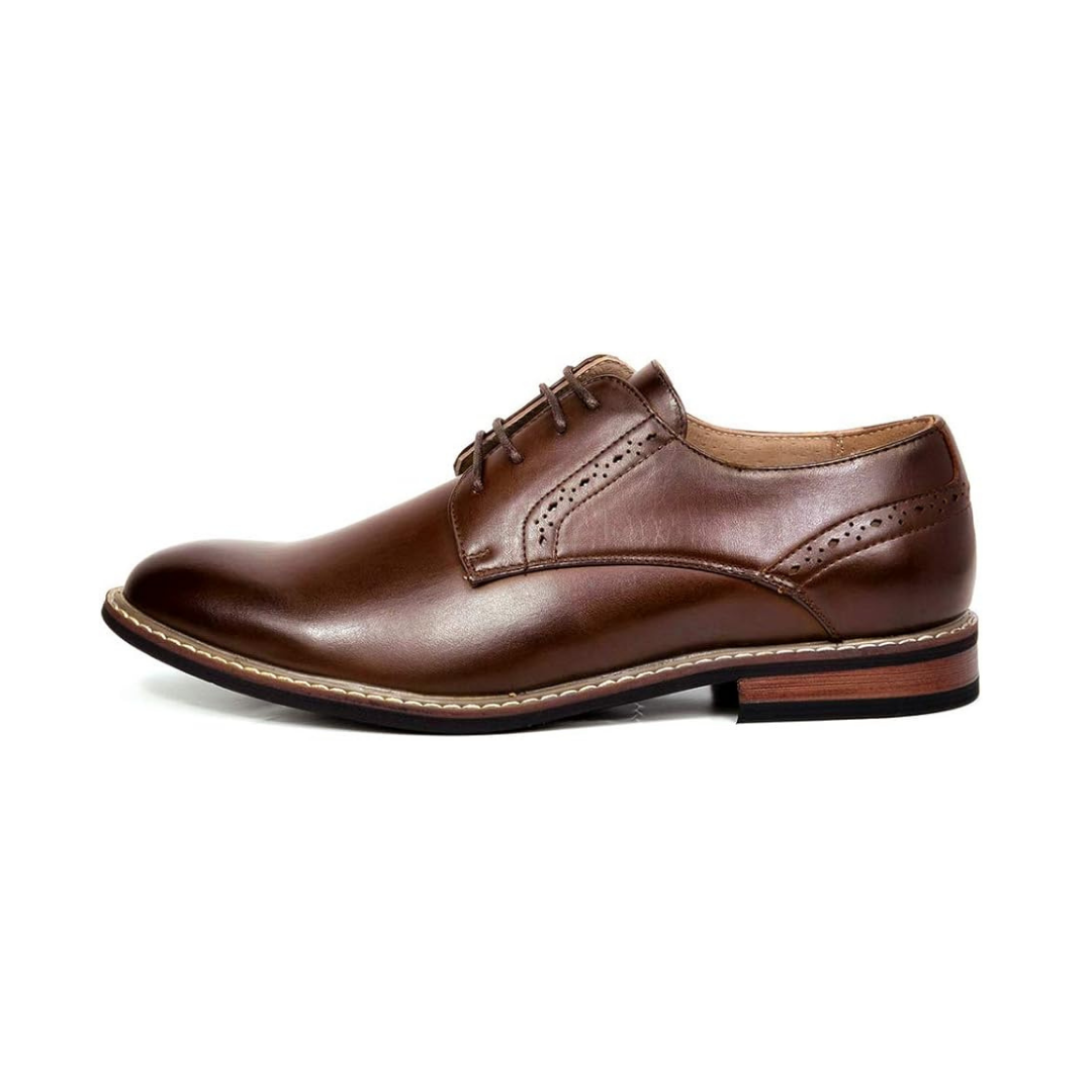 Sapato Masculino Brogue Marrom Couro com Cadarço