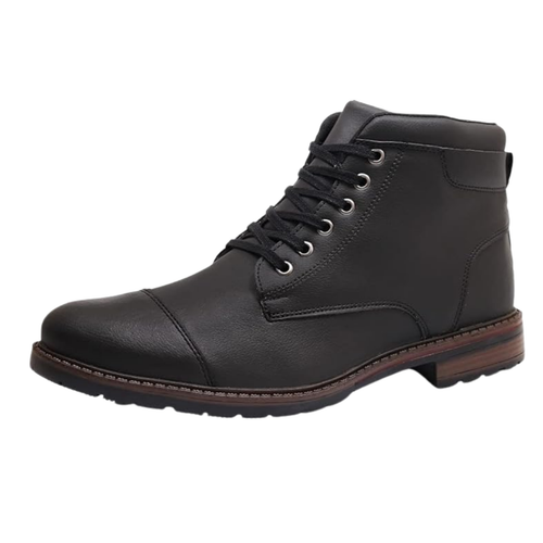 Coturno Masculino Cano Curto Preto em Couro Sintético