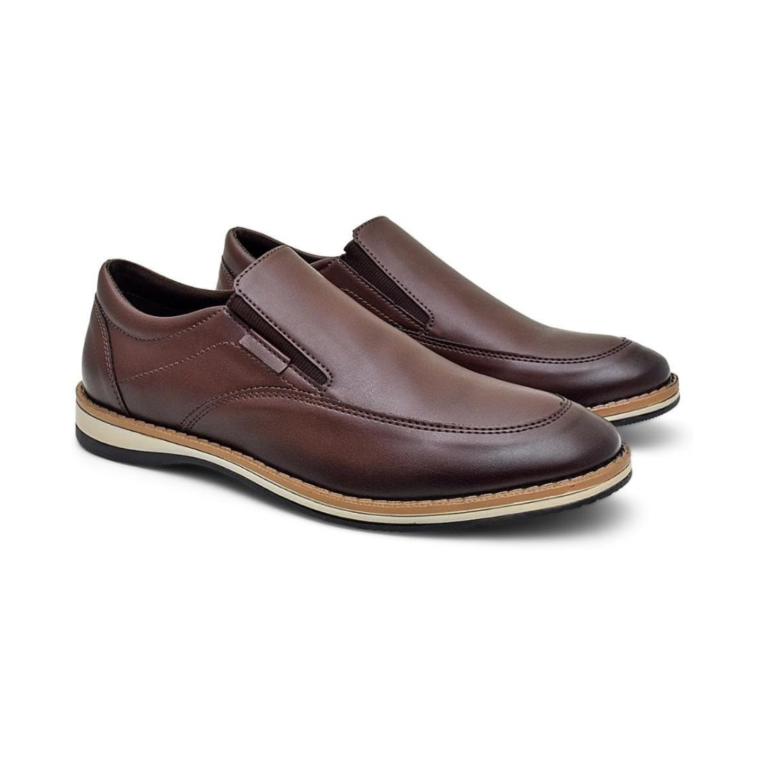 Sapato Masculino Slip On Marrom
