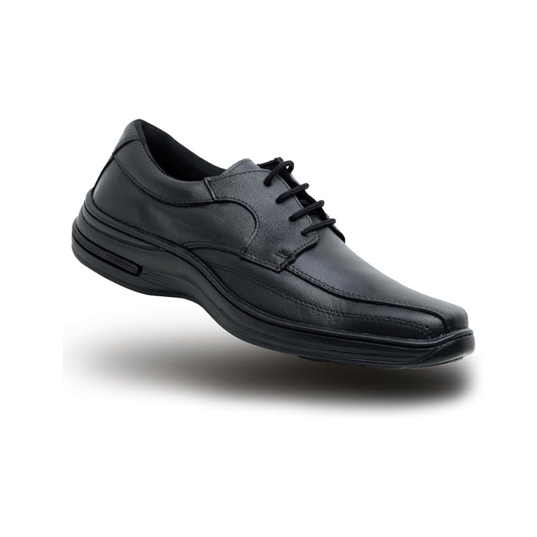 Sapato Masculino Preto com Cadarço e Sola Amortecida