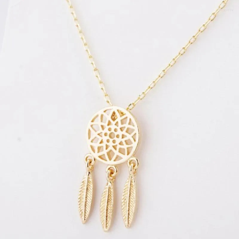 Dream Catcher Necklace in Gold Plating