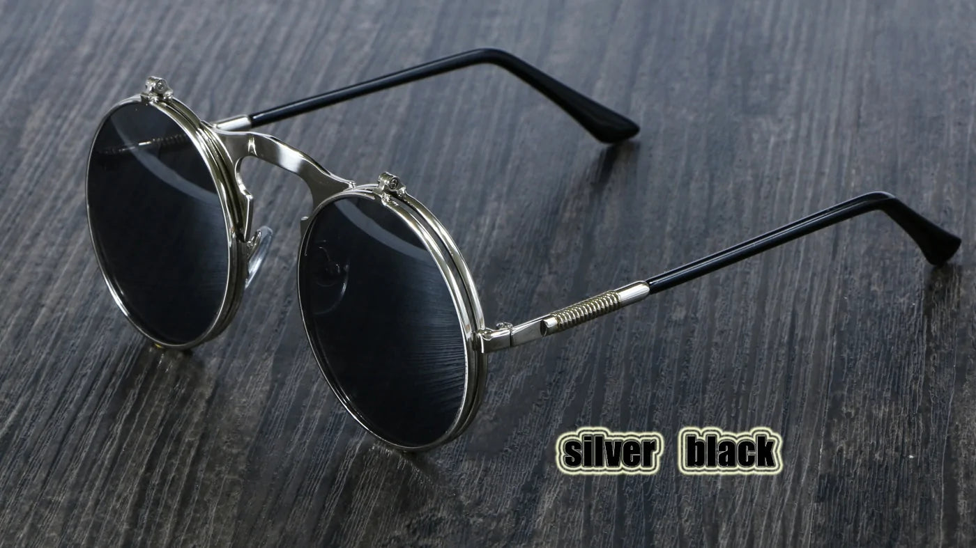 Buy silver-black Retro-Style Sunglasses