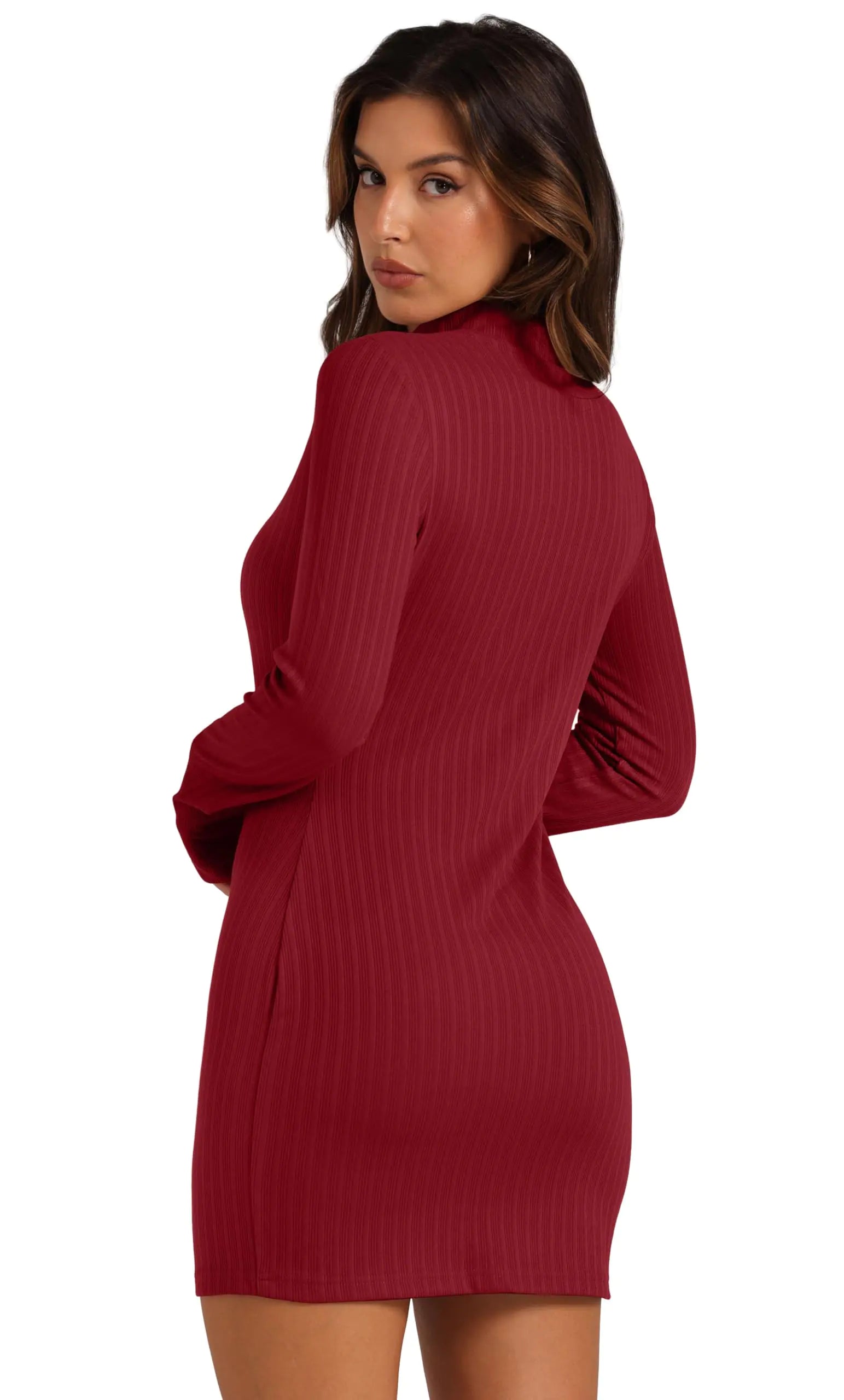 Women’s Long Sleeve Mock Neck Bodycon Dress