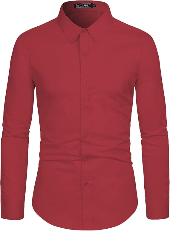 DELCARINO Men's Slim Fit Long Sleeve Shirt