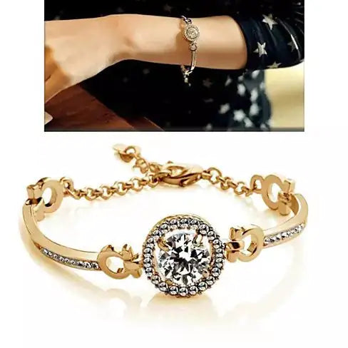 Buy yellow-gold Queen&#39;s Luck Swarovski Crystal Bracelets