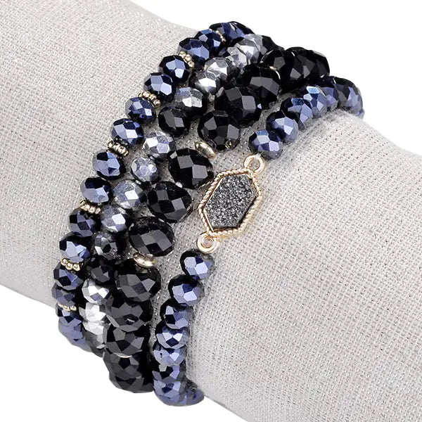 Buy beautiful-blue Arm Candy Natural Stone And Glass Crystal Bracelets