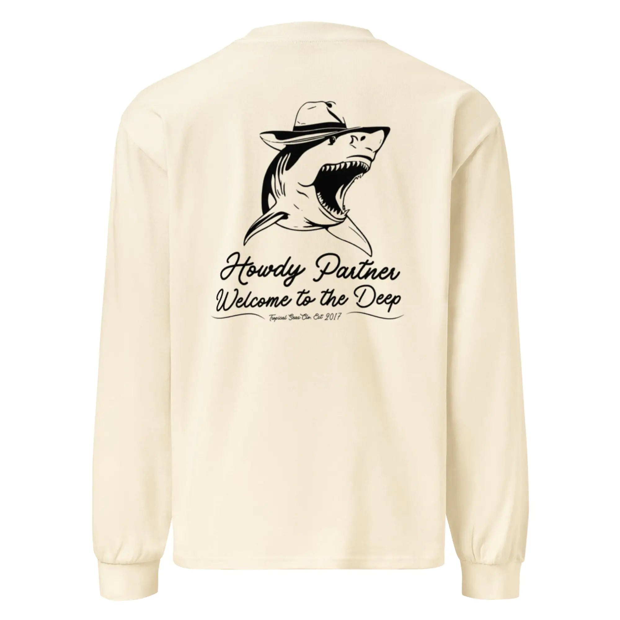 Premium 'Welcome to the Deep' White Shark Heavyweight Long Sleeve Shirt