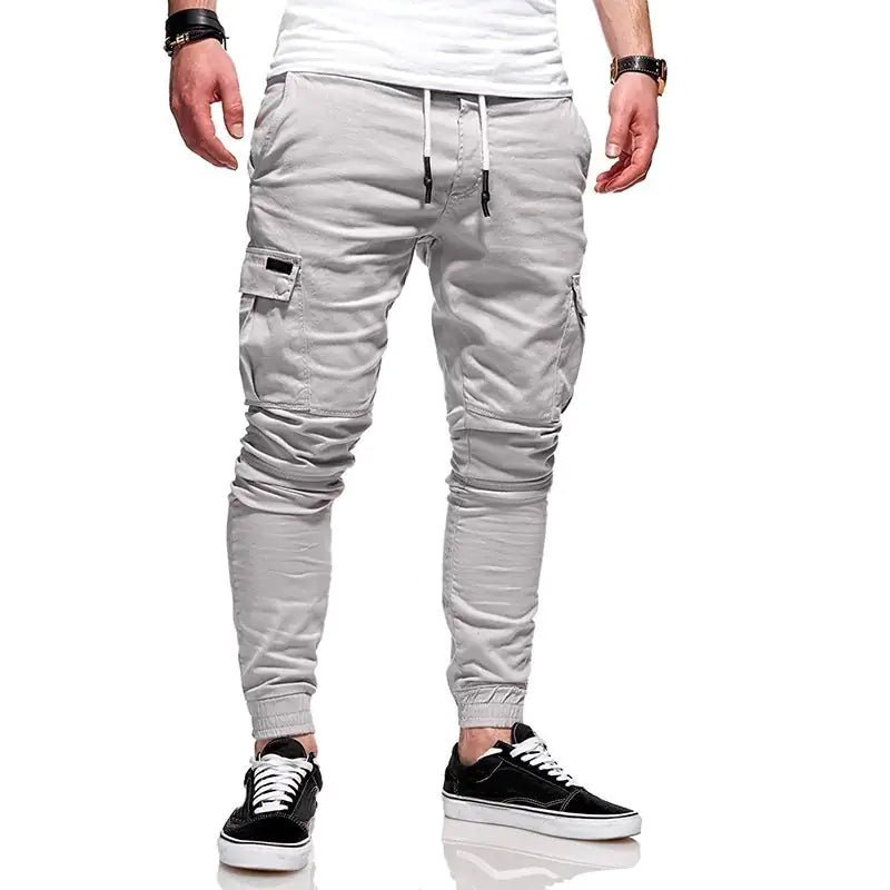 Buy light-grey Men Autumn Thin Cotton Casual Pants