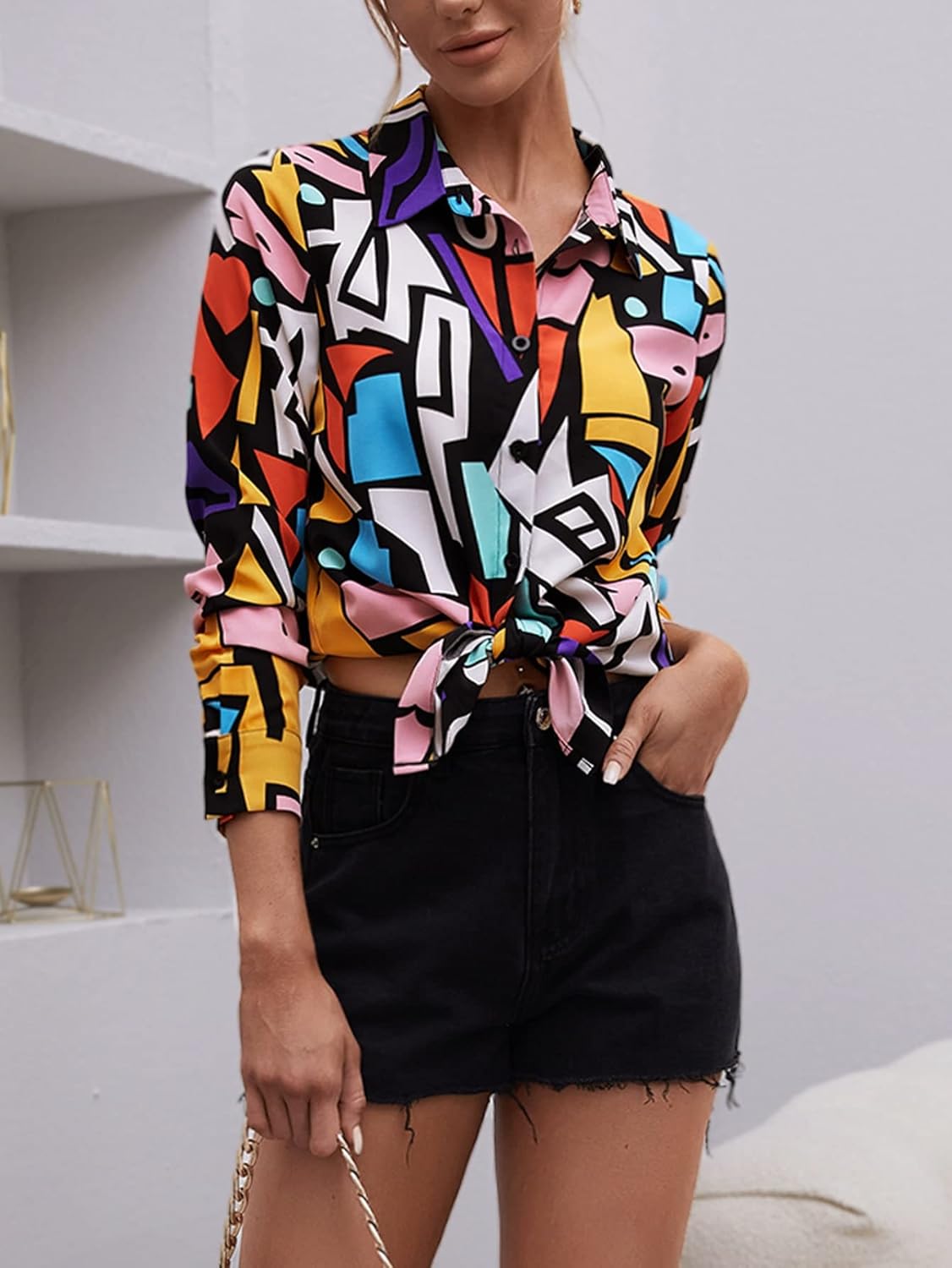 Women's Fashion Long Sleeve Blouse - 0