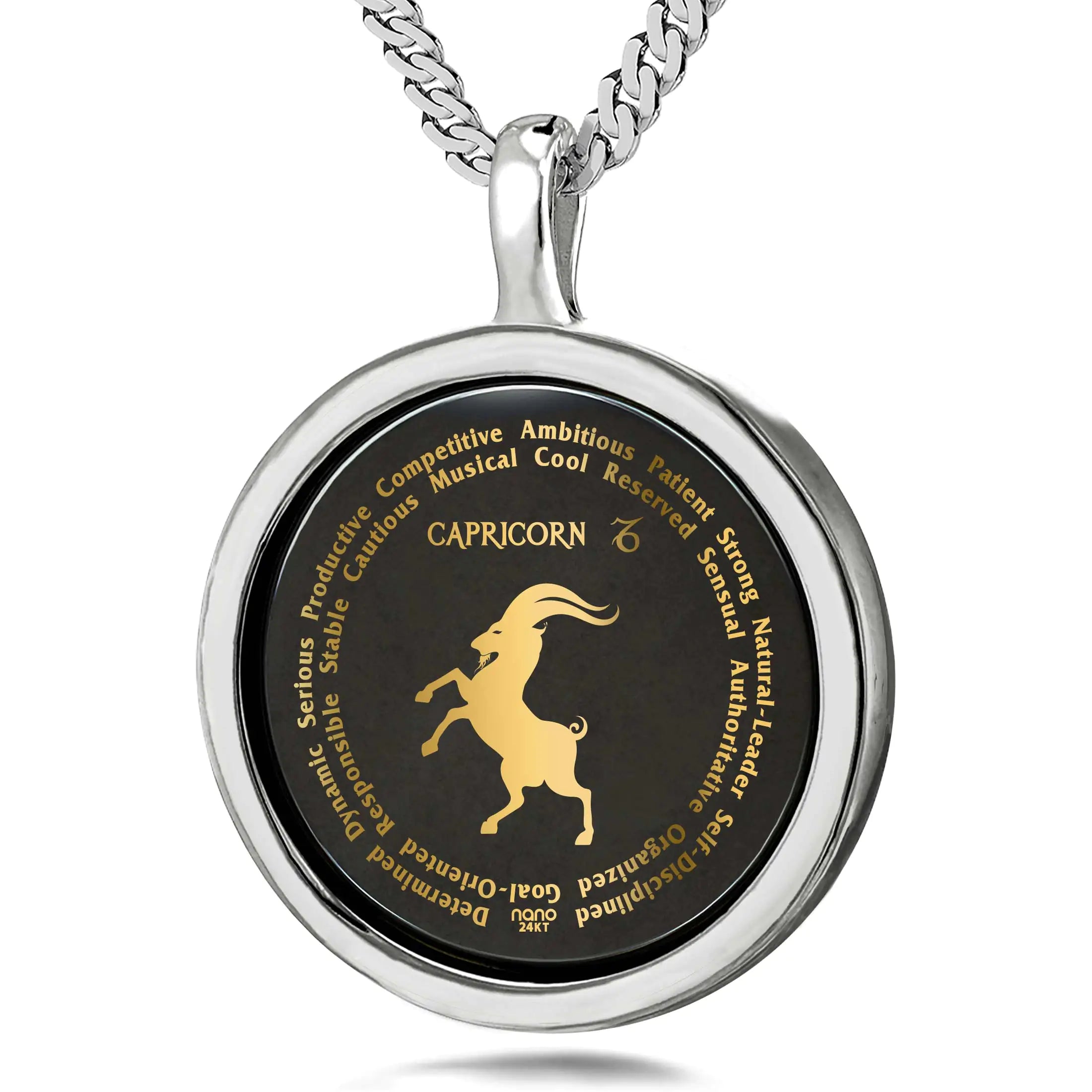 24k Gold Capricorn Zodiac Lovers Necklace - 0