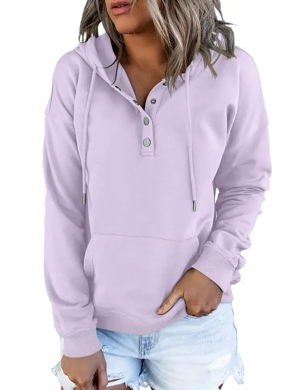 Dokotoo Women’s 2024 Button-Collar Hooded Pullover Sweatshirt