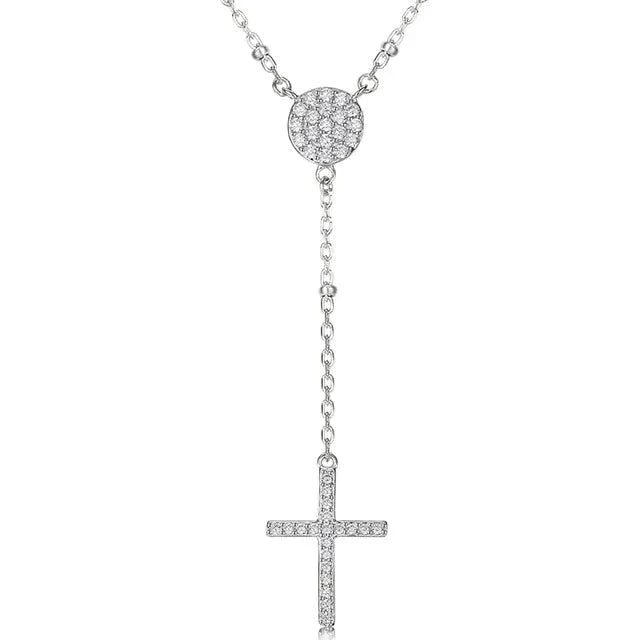 925 Sterling Silver Rosary Necklace - 0