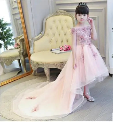 Buy pink Long Flower Girl Dresses