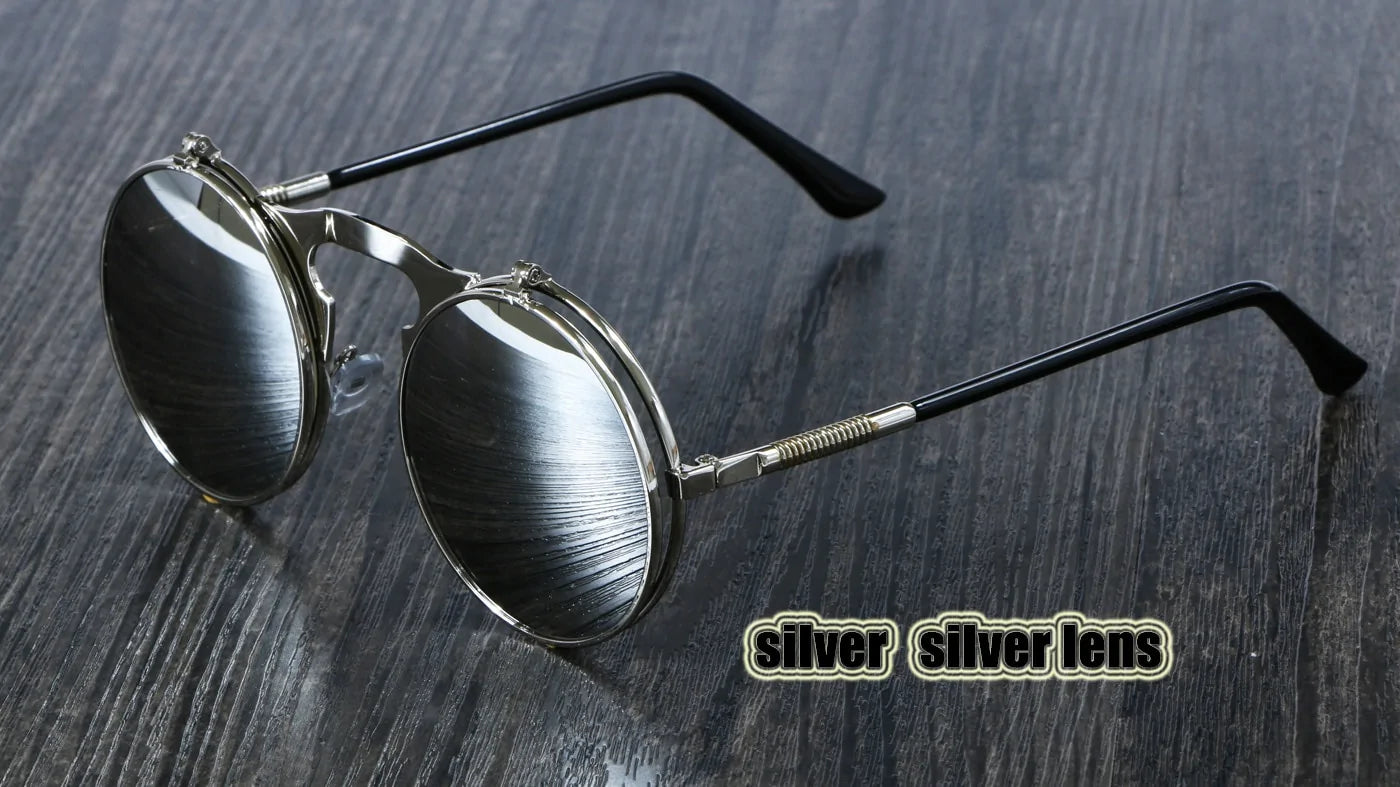 Buy silver-silver Retro-Style Sunglasses