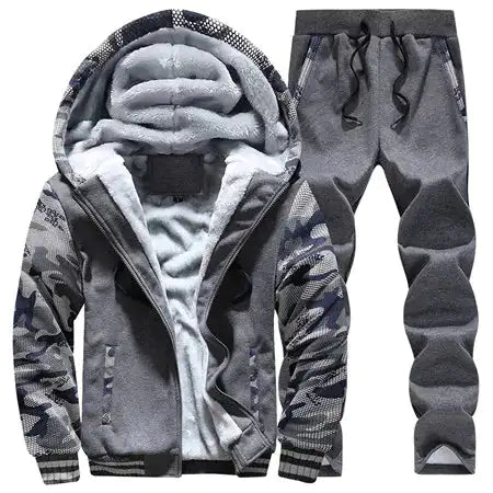 Buy dark-grey-d62 Winter Inner Fleece Hoodies Men