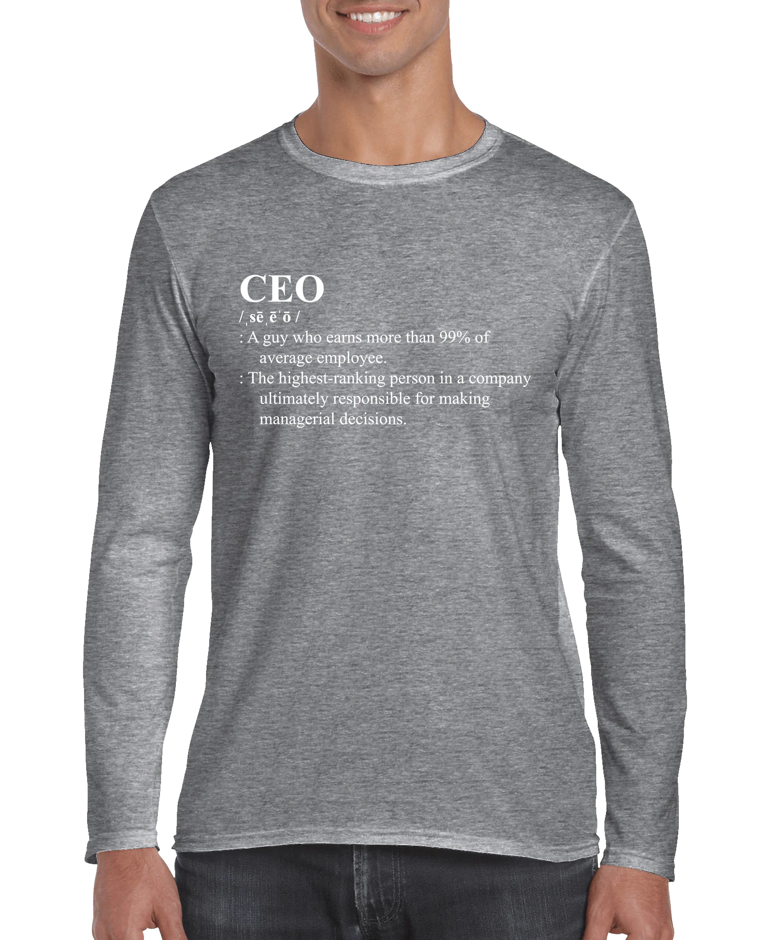 Buy grey Men&#39;s CEO Definition Long Sleeve Shirt