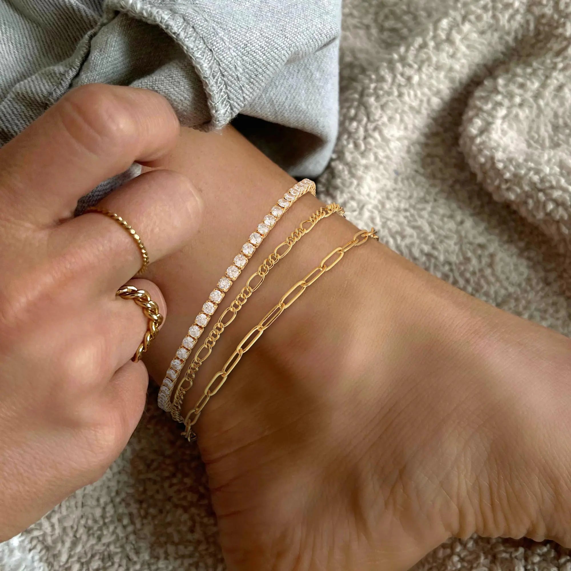 14K Gold/ Silver Waterproof Cuban Link Anklet