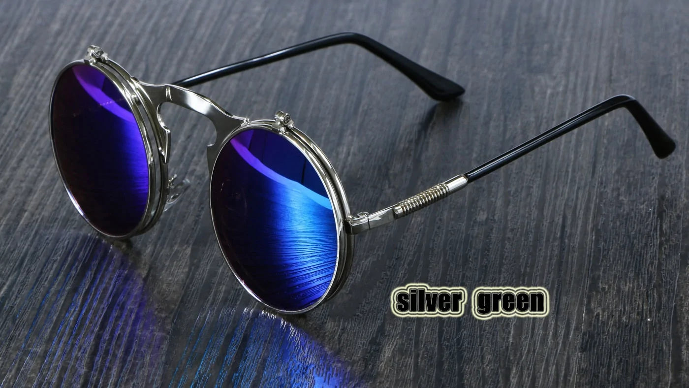 Buy silver-green Retro-Style Sunglasses