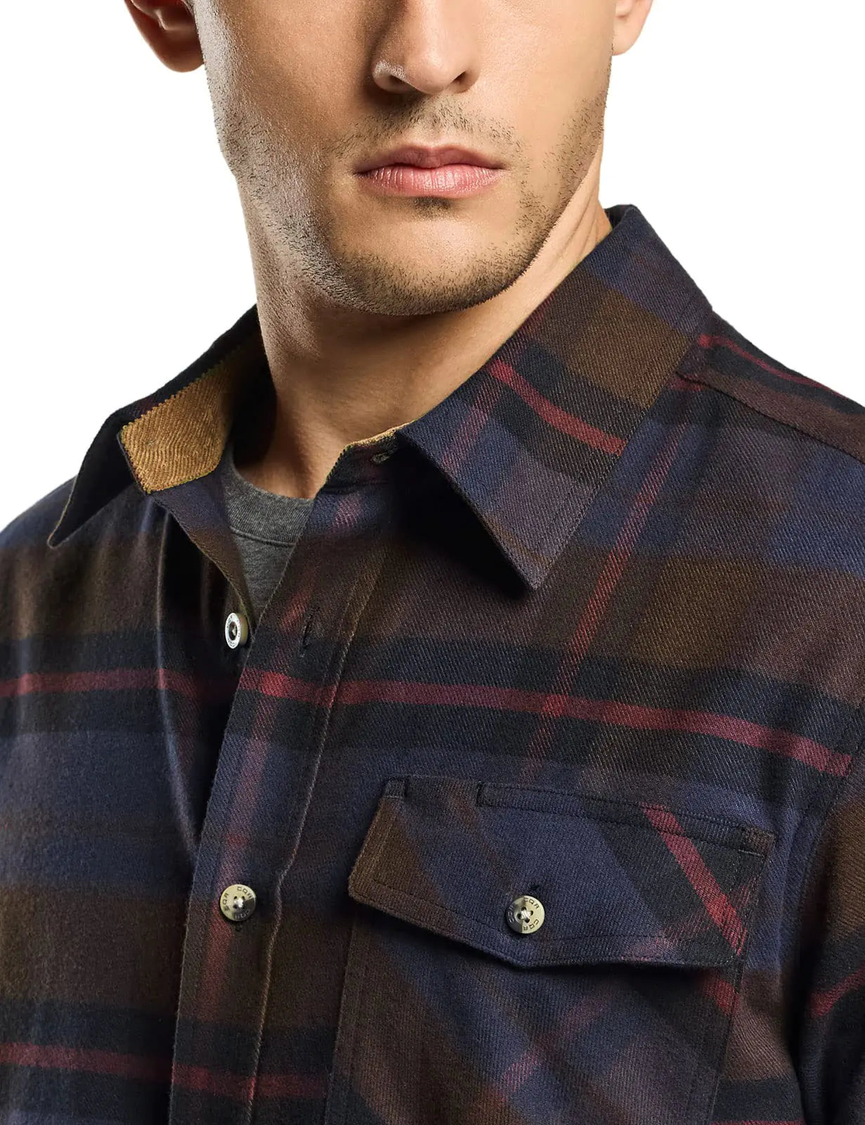 CQR Men's Cotton Flannel Plaid Shirt