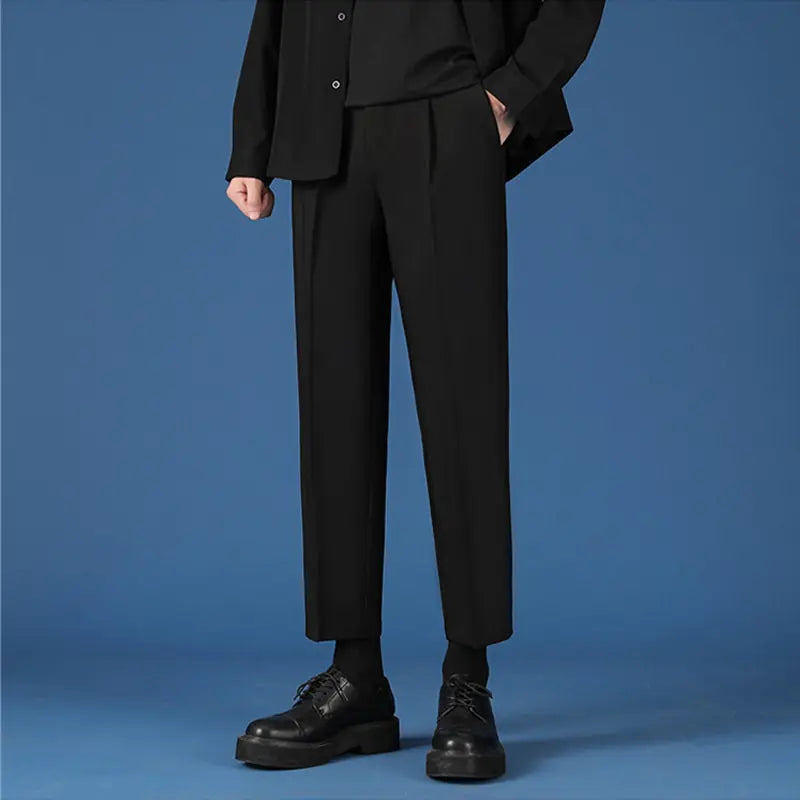 Buy black Korean Classic Nine Point Fashion Pants