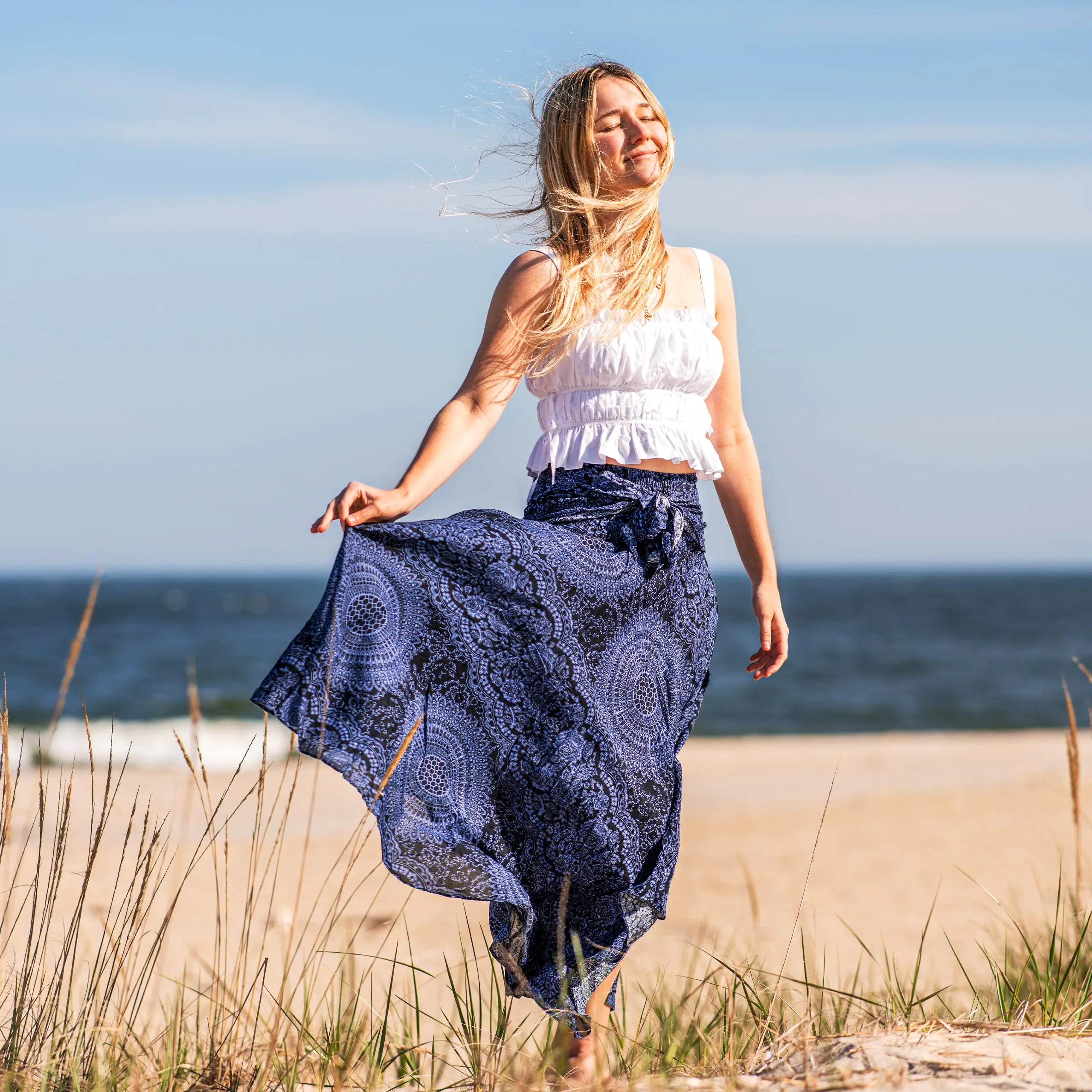 Plus Size Floral Maxi Boho Skirt