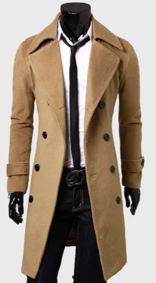 Men's Long Trench Coat - 0