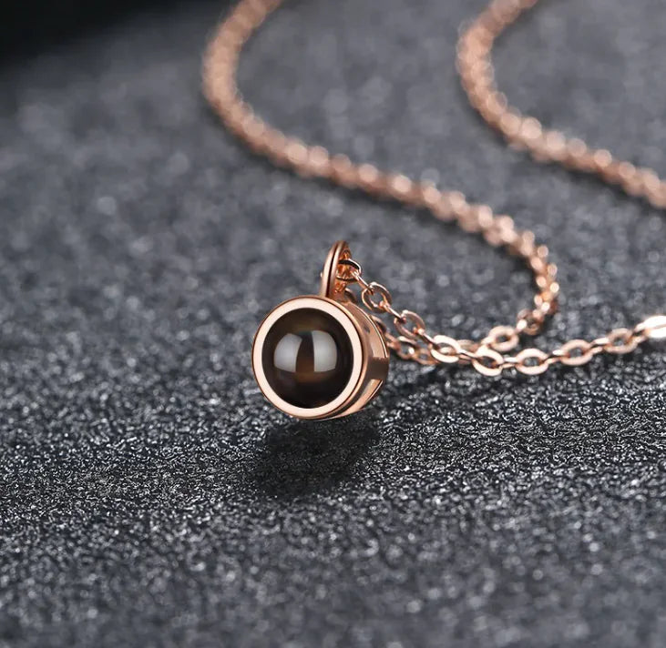 Buy rose-gold Fashion Chain Round Collar Necklace