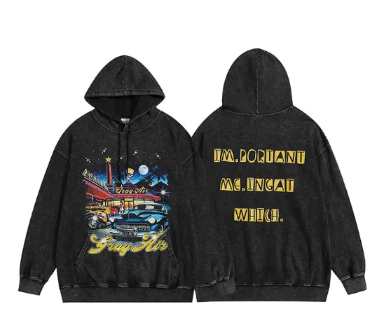 Buy s9150 Vintage Distressed Streetwear Couple Hoodies