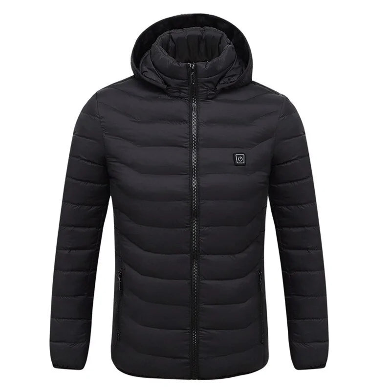 Buy black Men&#39;s Fleece Waterproof Winter Heated Jackets