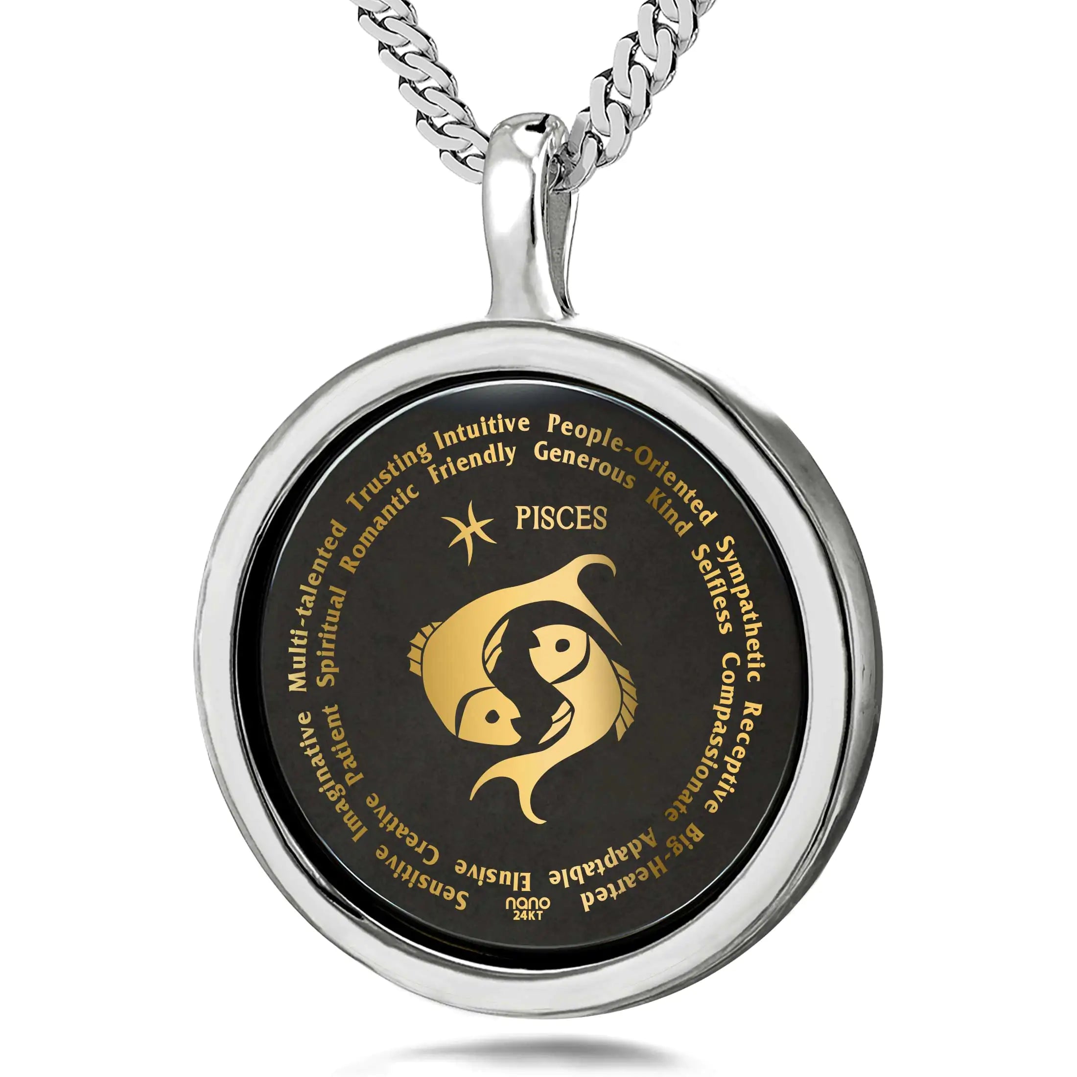 24k Gold Pisces Zodiac Necklace