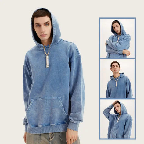 Men's Vintage Washed Hooded Sweater