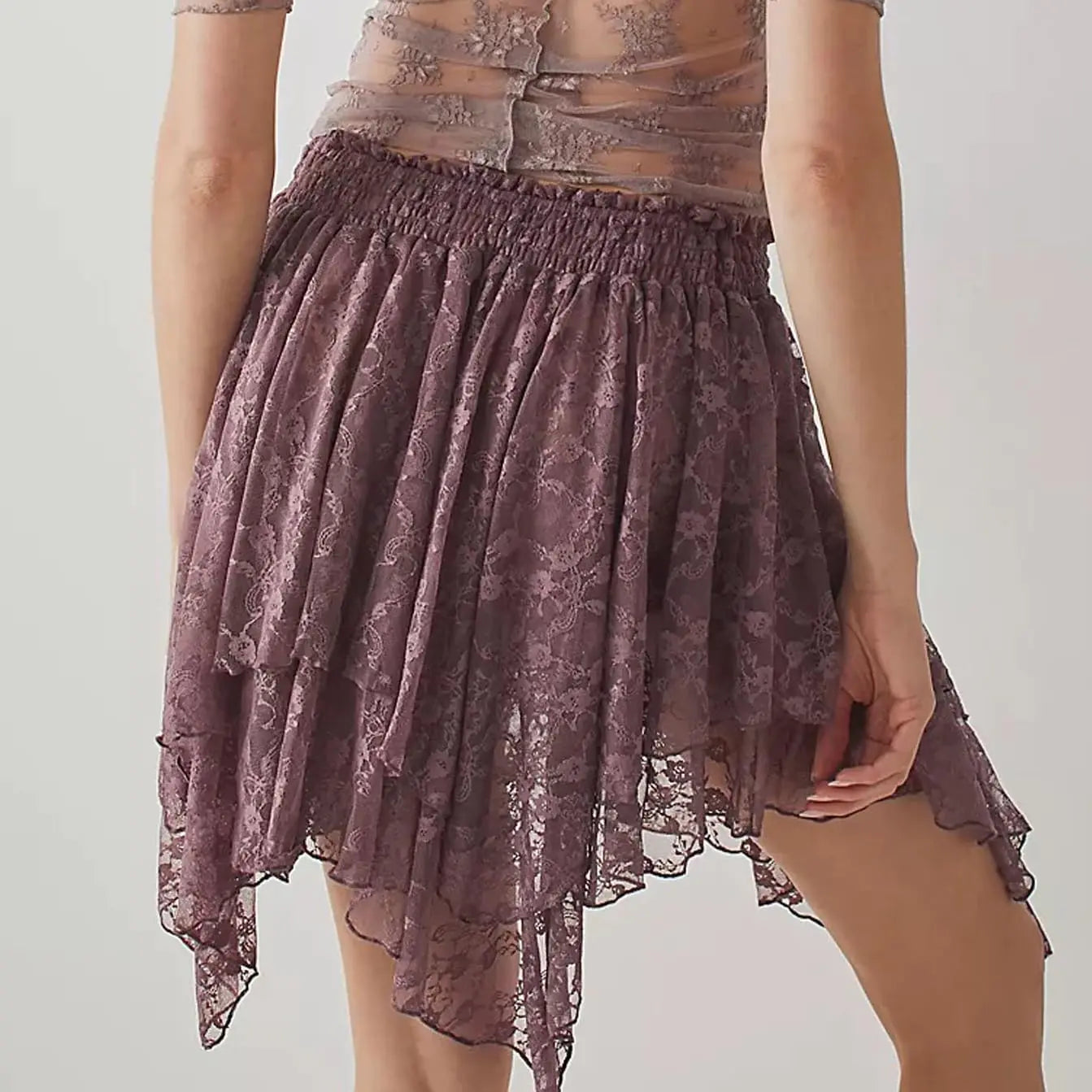 Women’s Y2K Lace Pleated Mini Skirt