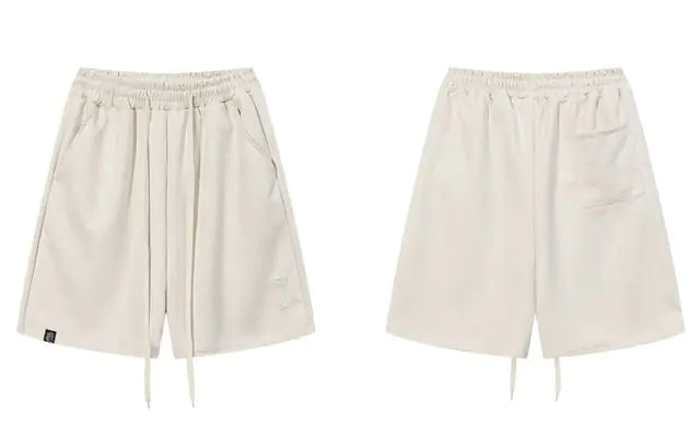 Buy beige Harajuku Suede Shorts for Men