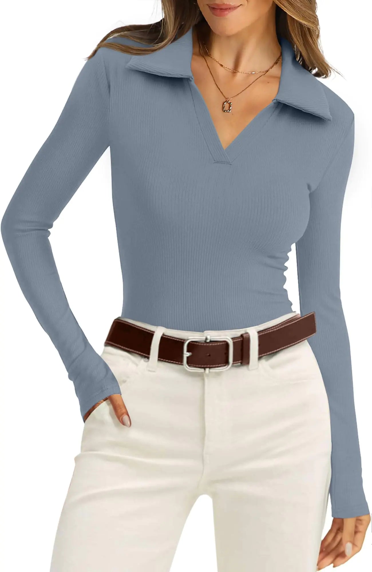 Women’s Long Sleeve Collared Polo Sweate