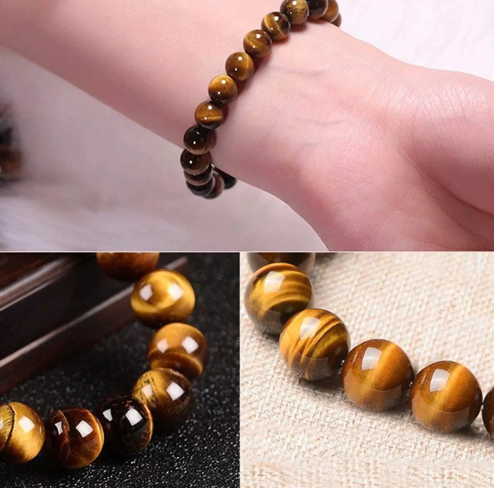 Natural Tiger Eye Yoga Bracelet