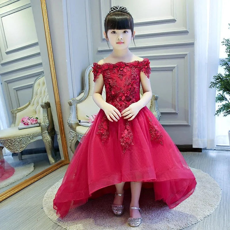 Buy red Long Flower Girl Dresses